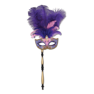 Masque de déguisement avec bâton - paquet de 12