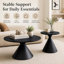 Ensemble de tables basses rondes 2 pièces avec plateau à motifs et base en acier, multifonctionnel et élégant pour la vie moderne-1184963758