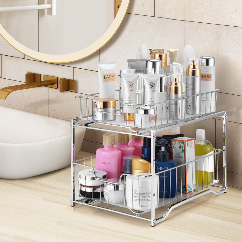 Husch Cabinet Shelving Rack, Chrome
