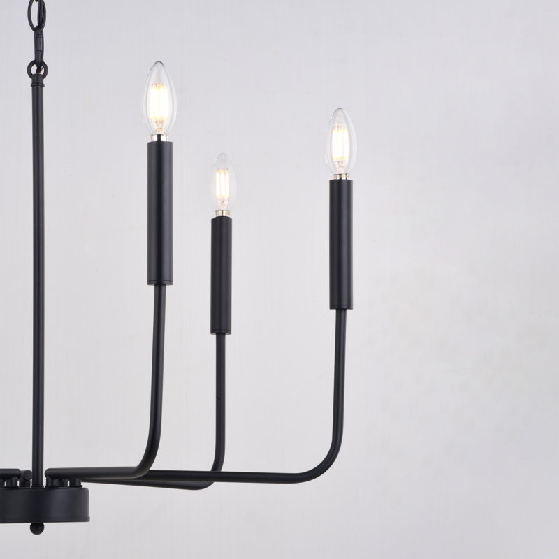 Lustre contemporain noir 6 lumières Crifasi