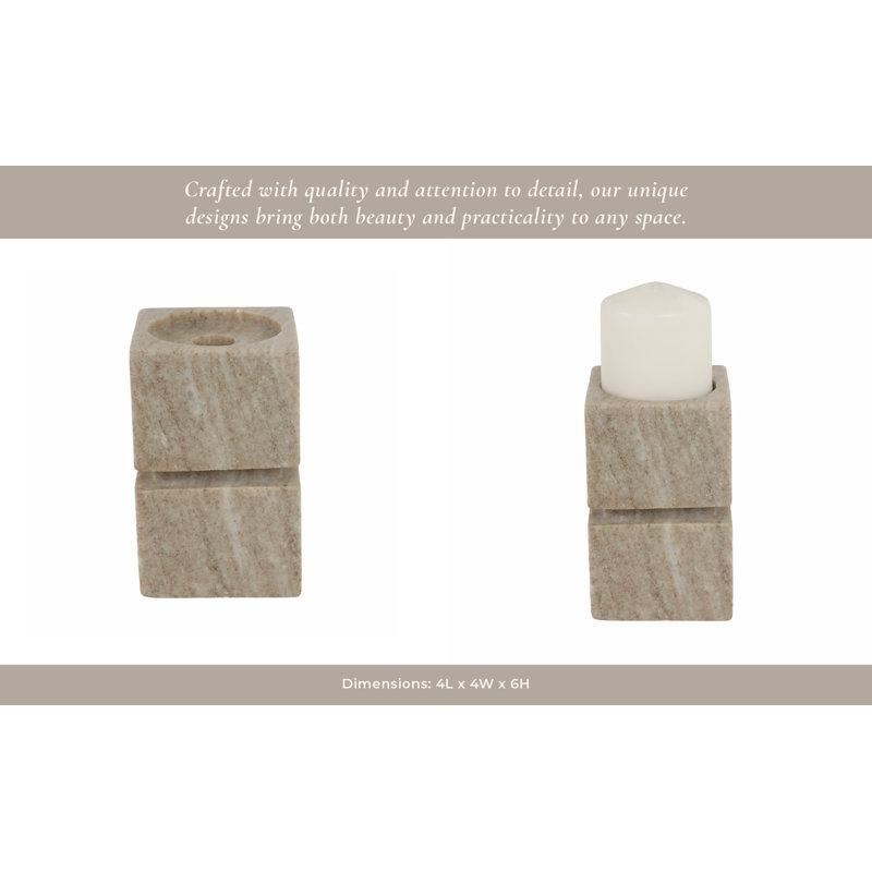 Pillar Candle Holder, 6" H x 4" W x 4" D