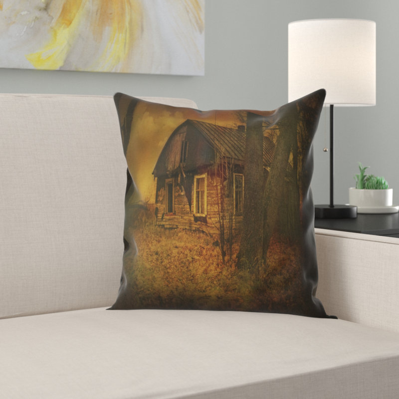Coussin Old House Landscape, 18 po x 18 po, Coussin décoratif