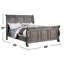 Lit à panneaux très grand contemporain gris Eastern Design avec panneau de particules et tête de lit style transitionnel-2025255491