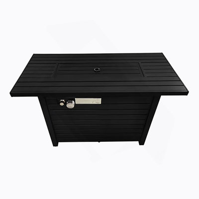 Table de foyer d'extérieur en acier avec couvercle H 25 po x l 42 po