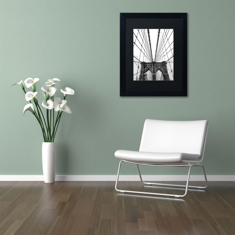 Rindge «Brooklyn Bridge 3» par CATeyes, reproduction de photo sur toile encadrée, H 14 po x l 11 po, Noir