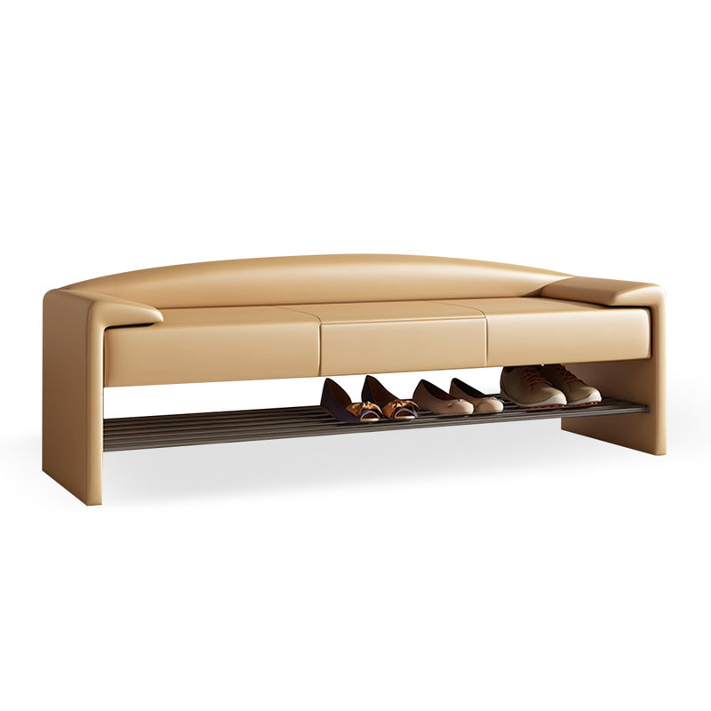 Banc de rangement rembourré pour chaussures, Orange