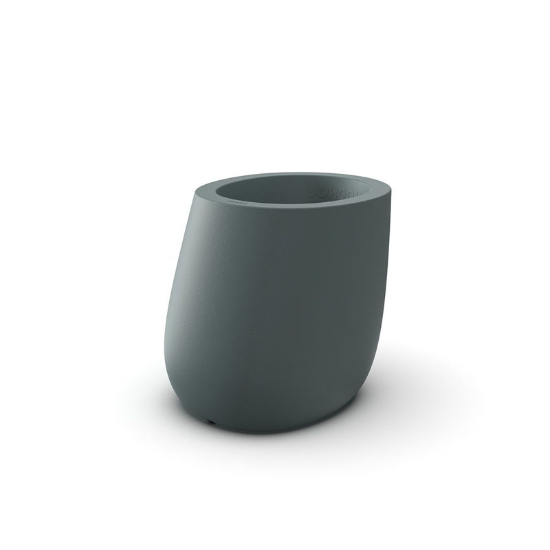 Stone Resin Pot Planter, 20” H x 21.25” W x 24.25” D, Clay