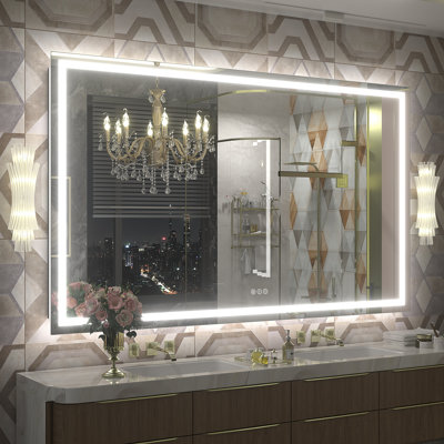 Miroir de salle de bain / de meuble-lavabo à DEL en verre trempé anti-buée certifié UL - Basics by Wayfair ™
