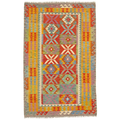 Geometric Wool Hand Woven 125cm X 197cm Area Rug