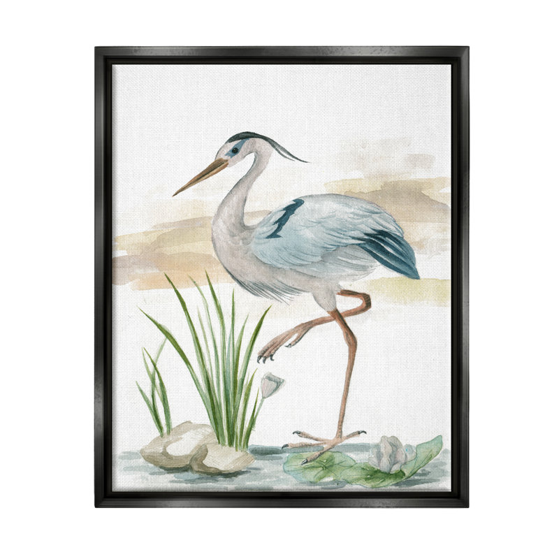 «Stupell Industries Heron on Pond», art mural sur toile par Melissa Wang, H 31 po x l 25 po x P 1,7 po