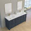 72 Inch Solid Surface Double Sink Bathroom Vanity Top with Integrated Dual Sinks, Bright White Seamless Countertop, Waterproof & Easy Install, Standard 2-Sink Vanity Top Replacement