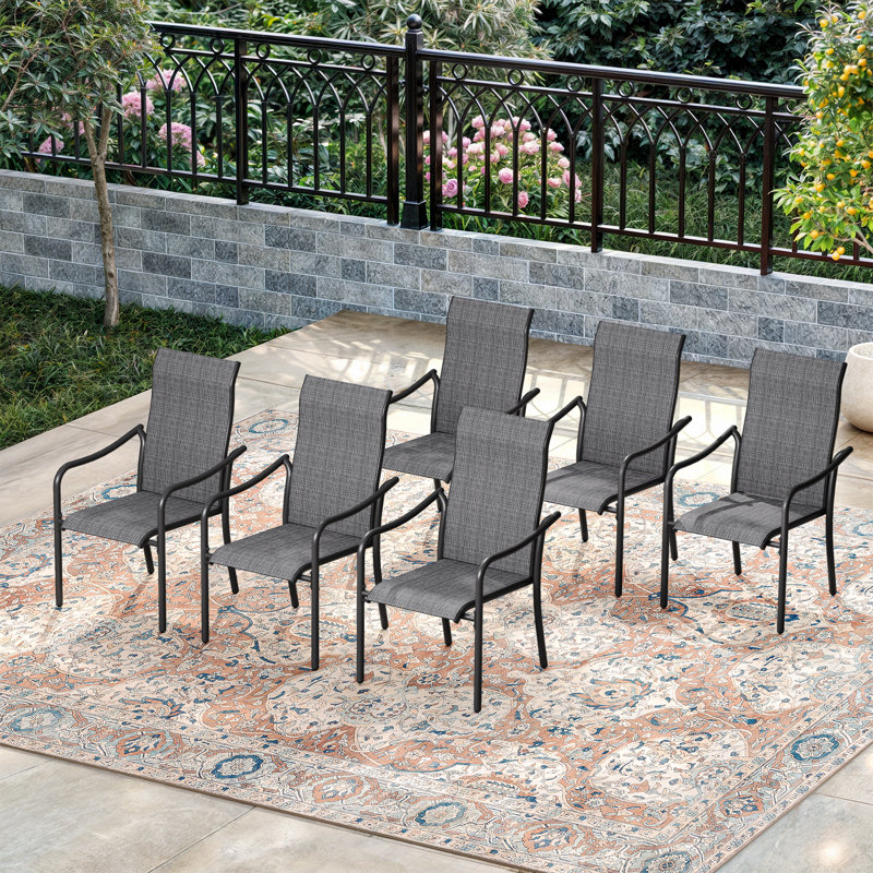Outdoor Stacking Dining Armchair, Red
