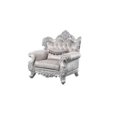 Chaise Melrose traditionnelle champagne avec brosse argentée