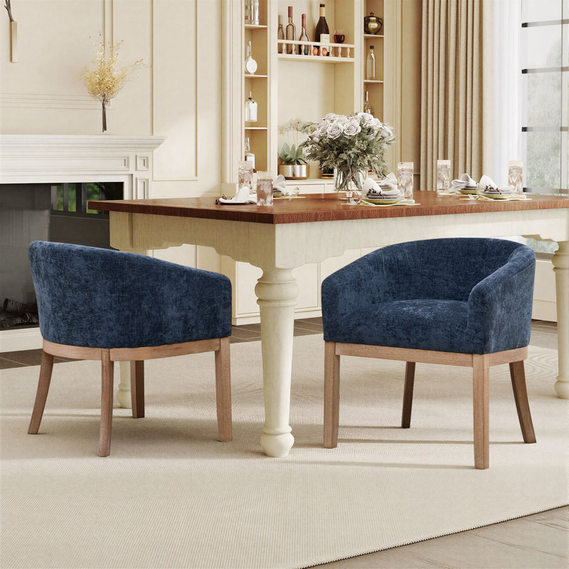 Chaises de cuisine de style campagnard avec accoudoirs 24,8 po, Bleu