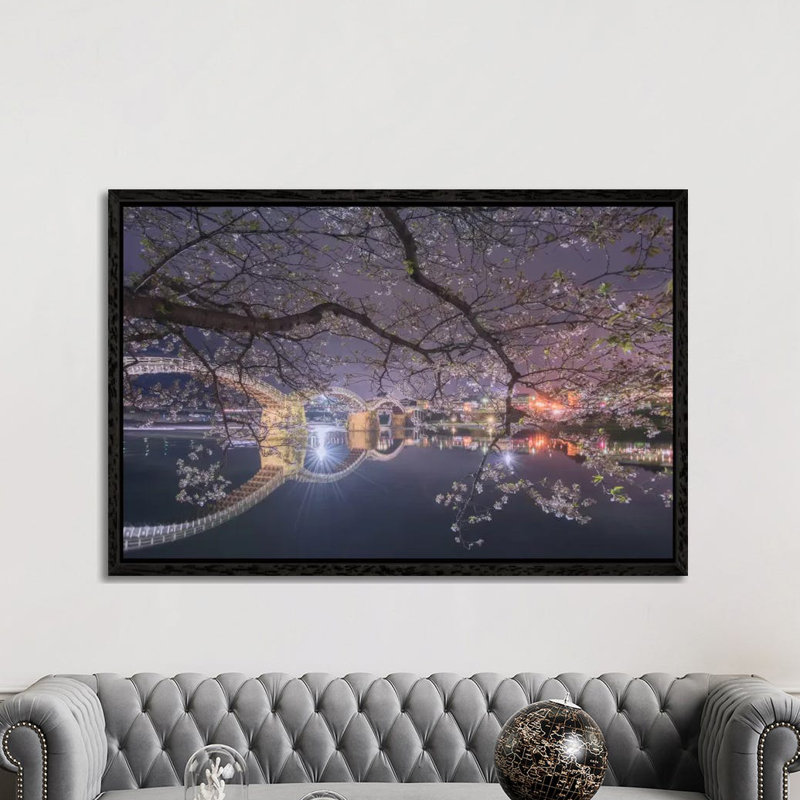 Spring In Japan VI by Daniel Kordan - Print on Canvas, 152.5 cm H x 101.5 cm W, Black Framed