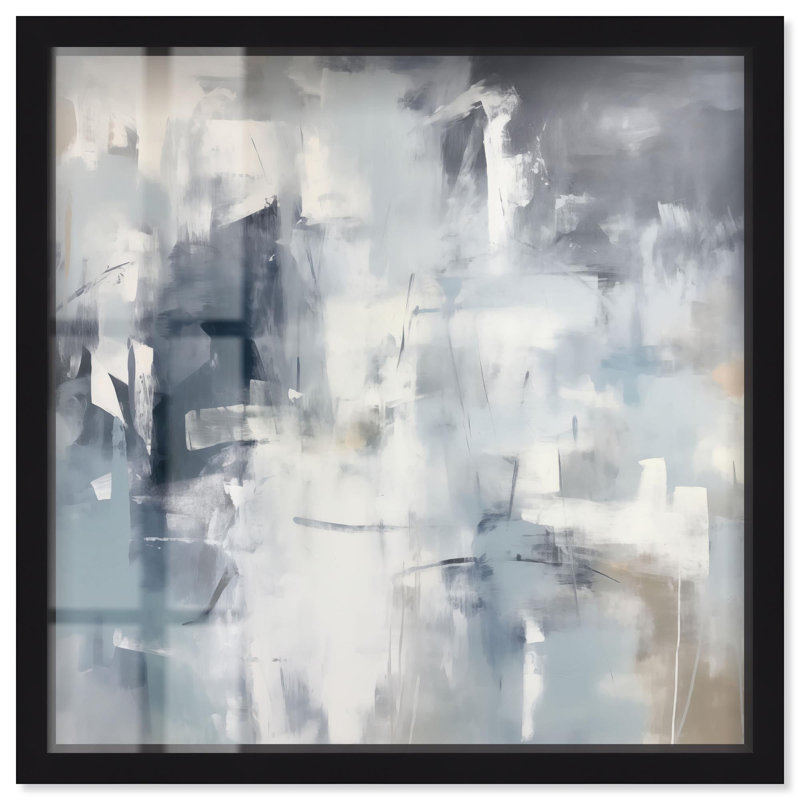 Enigma of Blue Shadowbox Print Blue Wall Art by Art Remedy, 13" H x 13" W, Black