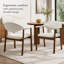 Ensemble de 2 chaises de salle à manger rembourrées avec dossier ergonomique incurvé, structure en bois massif et siège confortable rembourré