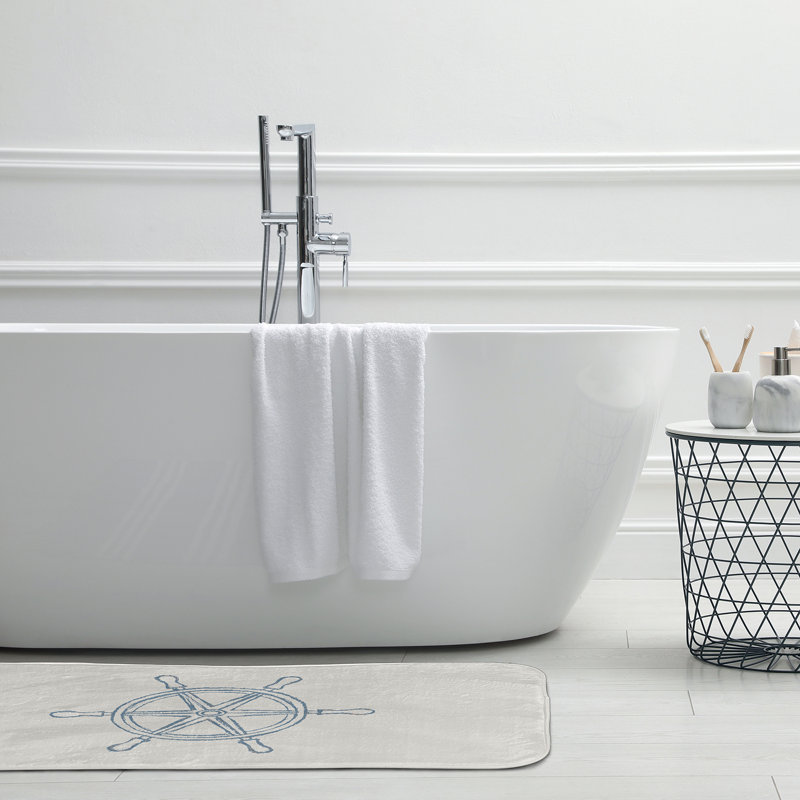 Tapis de bain pour bateau, L 17 po x L 24 po, Bleu clair