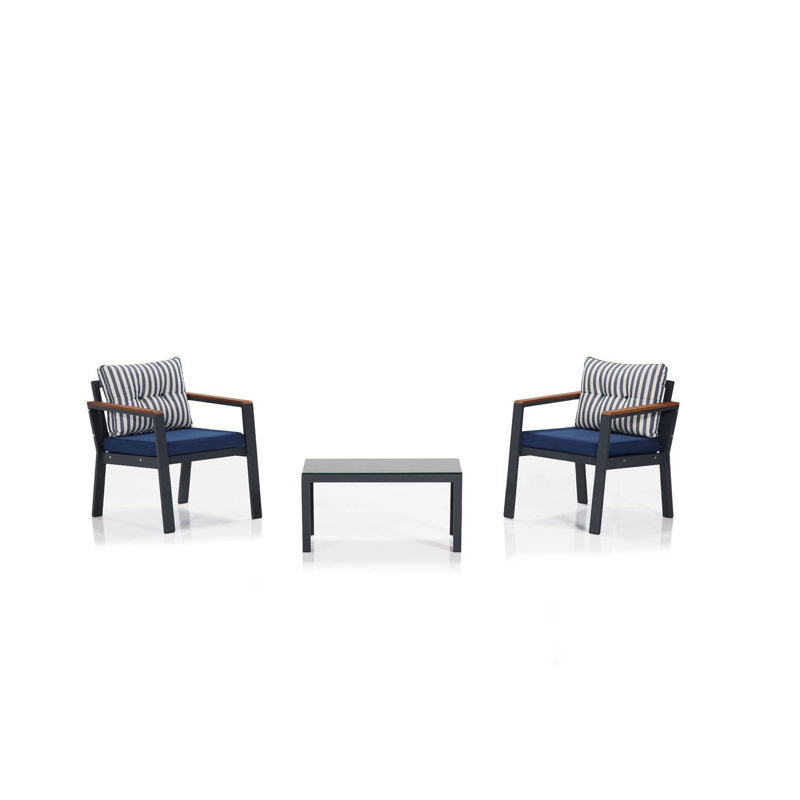 Ensemble de conversation avec coussins 4 pièces Garden, Bleu