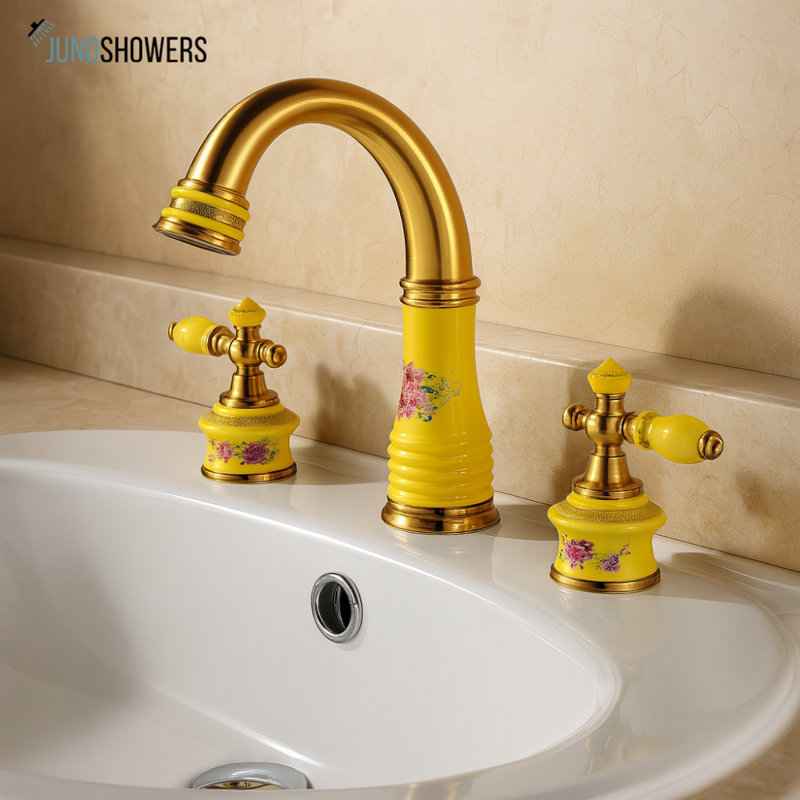Système de douche mural brillant vert avec valve thermostatique et douchette