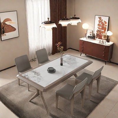 Inlaid Rock Plate Dining Table Sets.