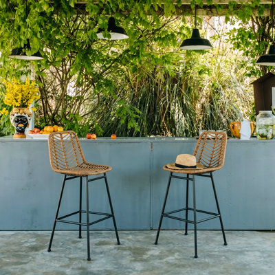 Enloe Wicker Outdoor 28.75'' Bar Stool