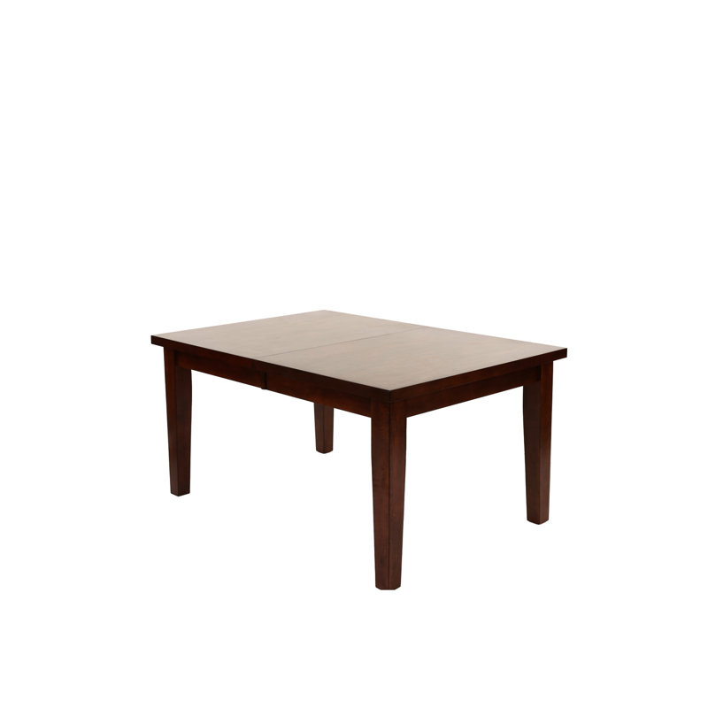Antique Walnut Wood Finish Rectangular Dining Table, Solid & , Expandable 18" Leaf For Modern Interior Design Table With Finish,