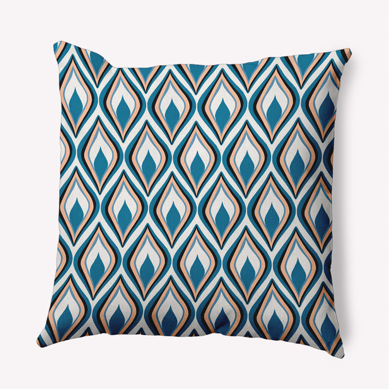  Housse de coussin décoratif en polyester par E by Design, 16 po x 16 po, Bleu sarcelle irréel