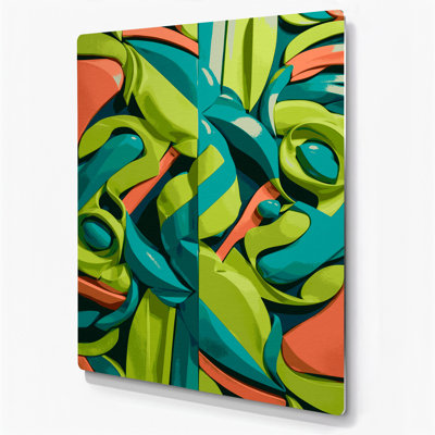 Abstract Shapes 46 Brown Metal Wall Art