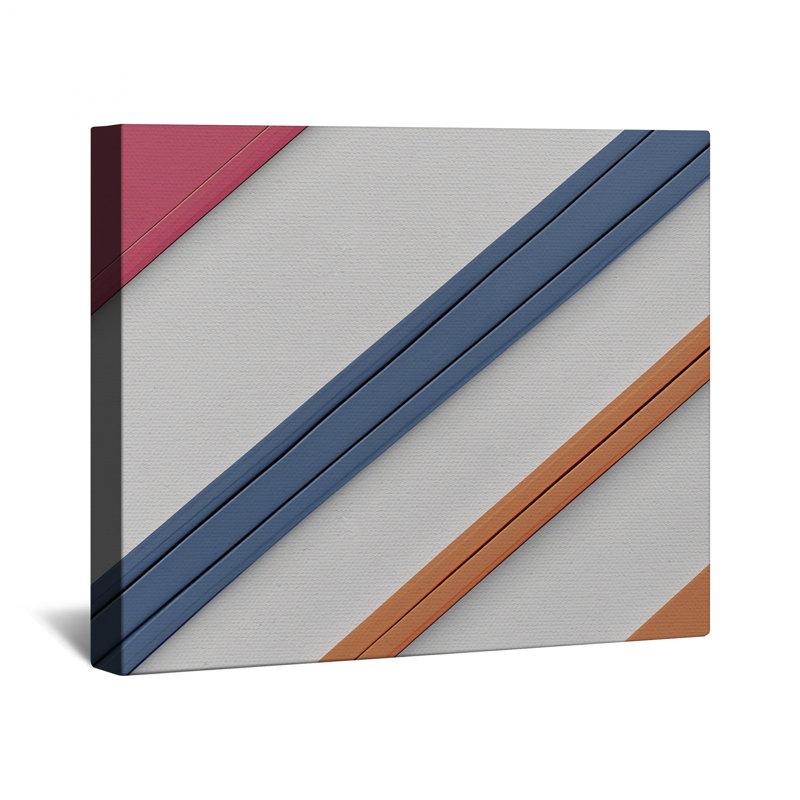 Toile tendue à rayures diagonales multicolores, 20 po x 24 po