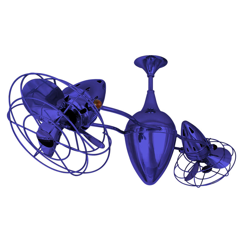 48" Ar Ruthiane 6 - Blade Caged Ceiling Fan with Wall Control, Safira