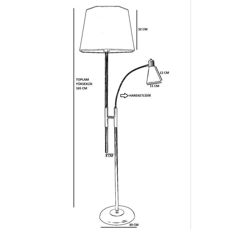 Luro Sleek Metal Floor Lamp, Anthracite Color, 65 in Height | Chrome Coating & Fabric Cap | E27 Socket, Max 60W | Durable Electrostatic Oven Dried Paint | Perfect for Modern Living Rooms & Bedrooms, Stylish & Functional Design