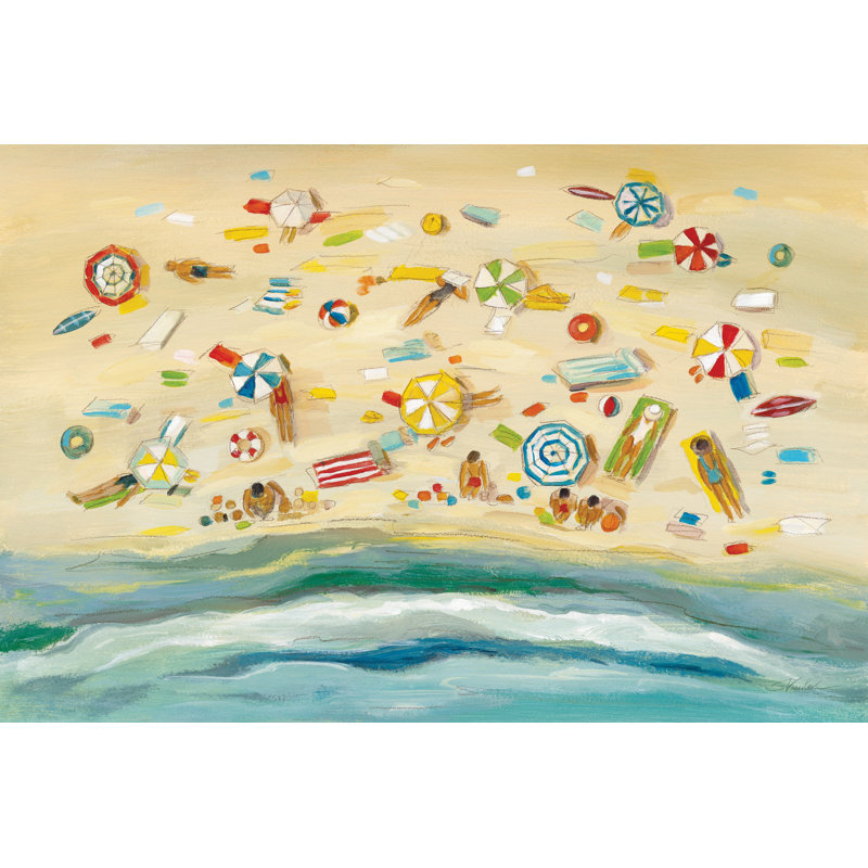 Beach Day by Silvia Vassileva - Wrapped Canvas Painting, 30cm H x 46cm W