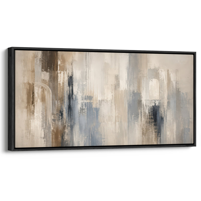 Impression sur toile encadrée abstraite extra large, H 30 po x l 60 po, Noir