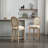 Solid Wood Bar Stools Set Of 2, Classic French Country Wooden Barstools With Upholstered Seating-1971091343