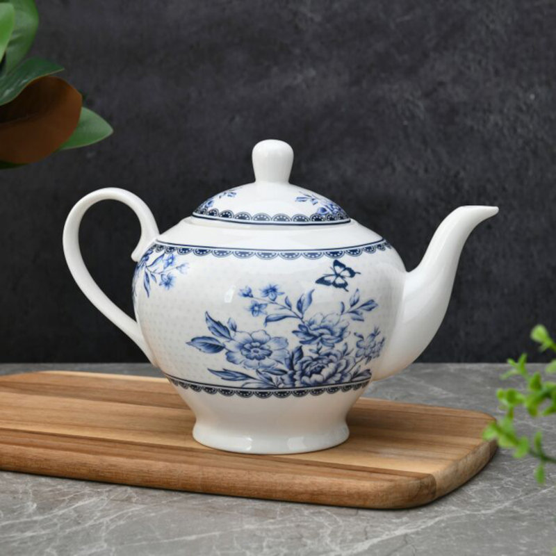 Vintage Indigo Porcelain Teapot 40 oz.