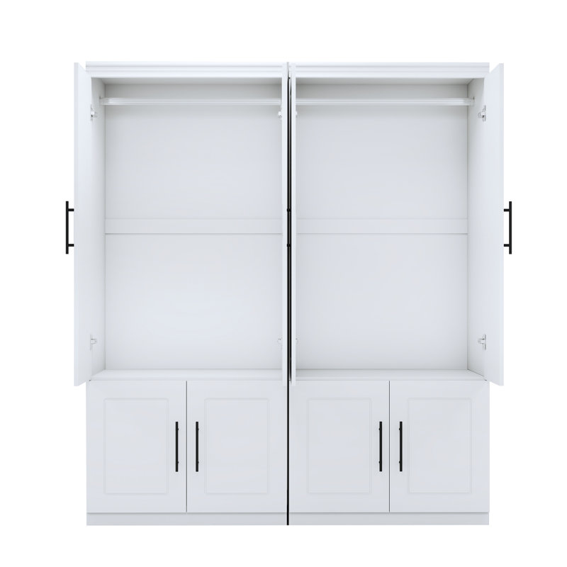 Armoire-penderie 4 portes, blanc