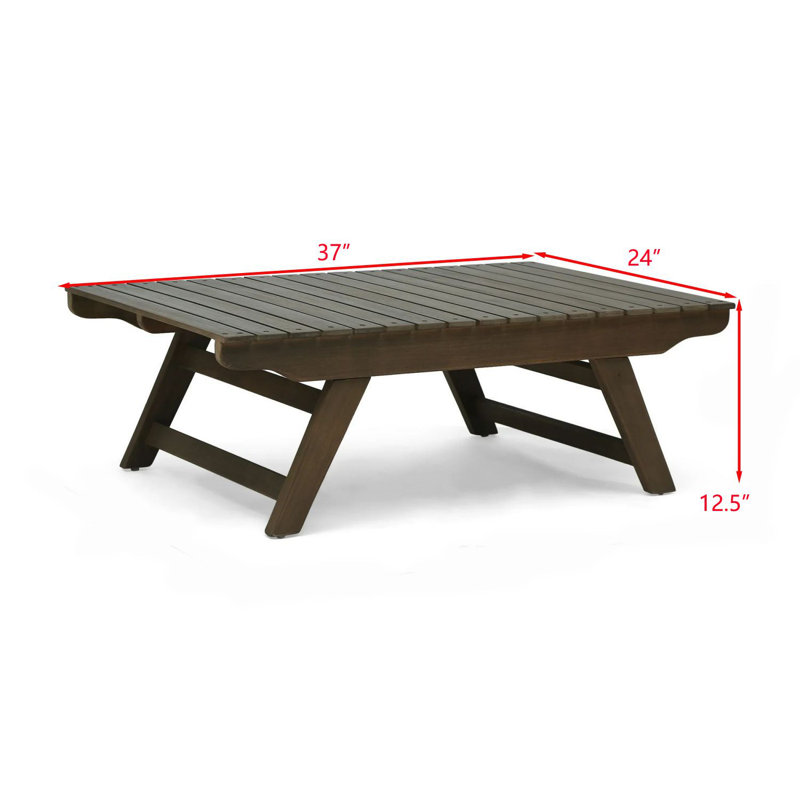 Sedona Gray Acacia Wood Outdoor Slat Coffee Table
