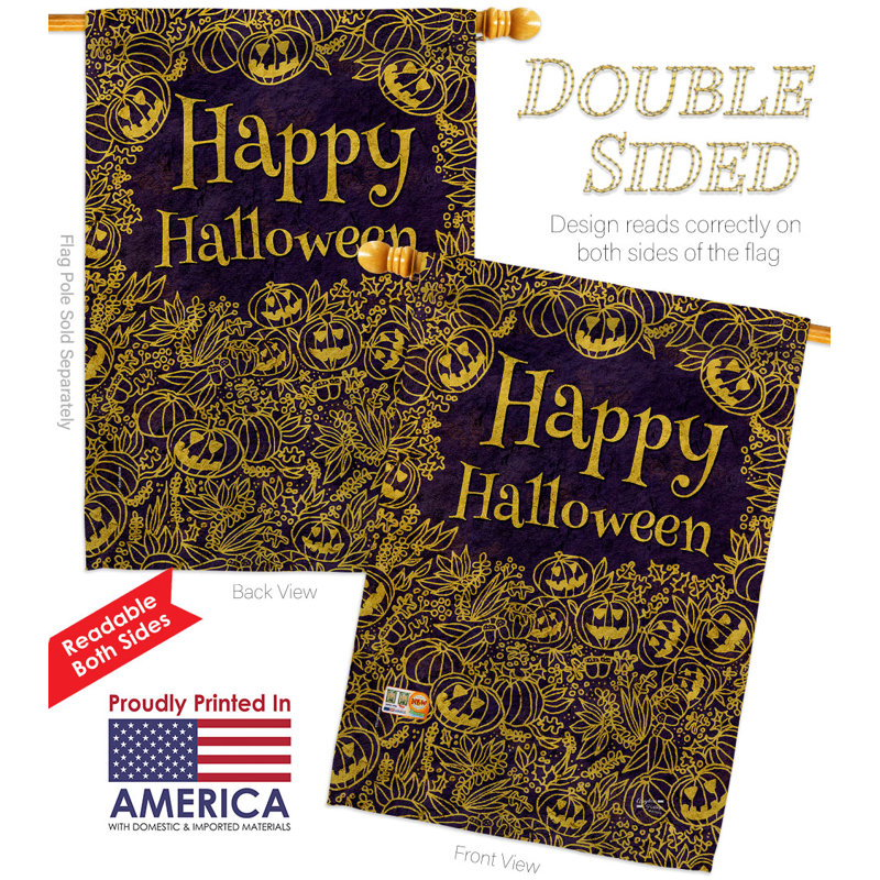 Double Sided 40'' H x 28'' W Polyester Halloween Flag Set