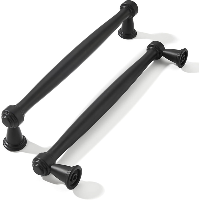 Paquet de 10 poignées d'armoire, poignées d'armoire de cuisine et quincaillerie de tiroir de commode, Noir mat, 7"