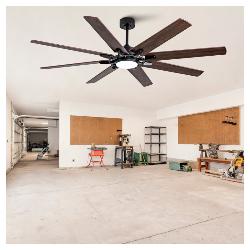 72-Inch Large Ceiling Fan with Light - Modern 8-Blade Dual-Finish Outdoor Indoor DC Motor Fan with Remote, Dimmable LED & Reversible Airflow
