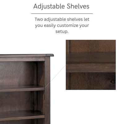 Revere 90cm, 3 shelf low wide Bookcase