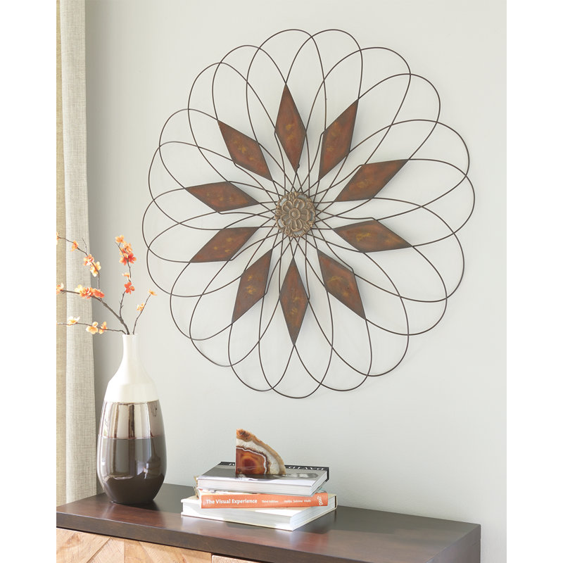 Large Brown and Black Metal Boho Wall Sculpture