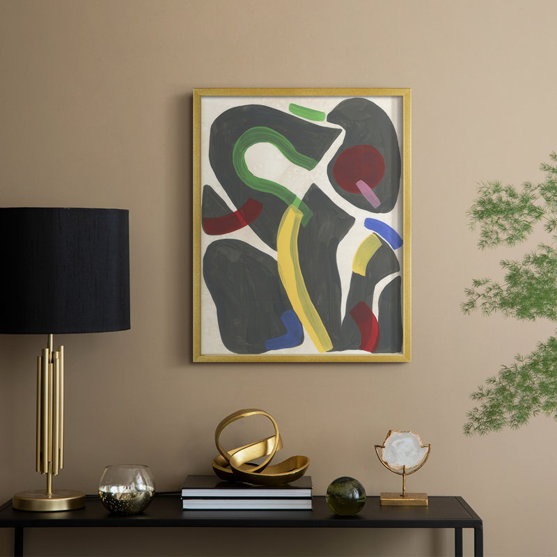 Canasta I, reproduction encadrée - bois massif, H 11 po x l 9 po, Doré