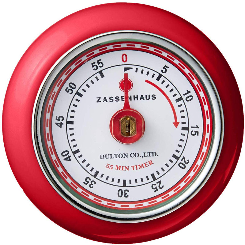 Zassenhaus Retro Kitchen Timer, Red