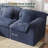81" Loveseat Sofa with Deep Seat, Corduroy Boneless Couch for Living Room, Office, No-Assembly Required, Blue-314430413-317784382
