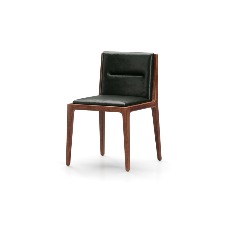 Jona Leather Dining Chair, Natural Walnut, Newcastle Green New 35