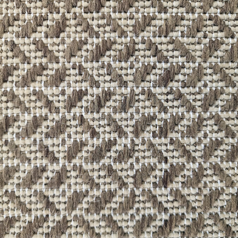 Non Slip Rug Flat Weave Check Kitchen Living Room Carpet, Brown, Rectangle 160 x 225 cm
