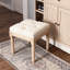 Small Padded Bench, Square Upholstered Rustic Ottoman Bench