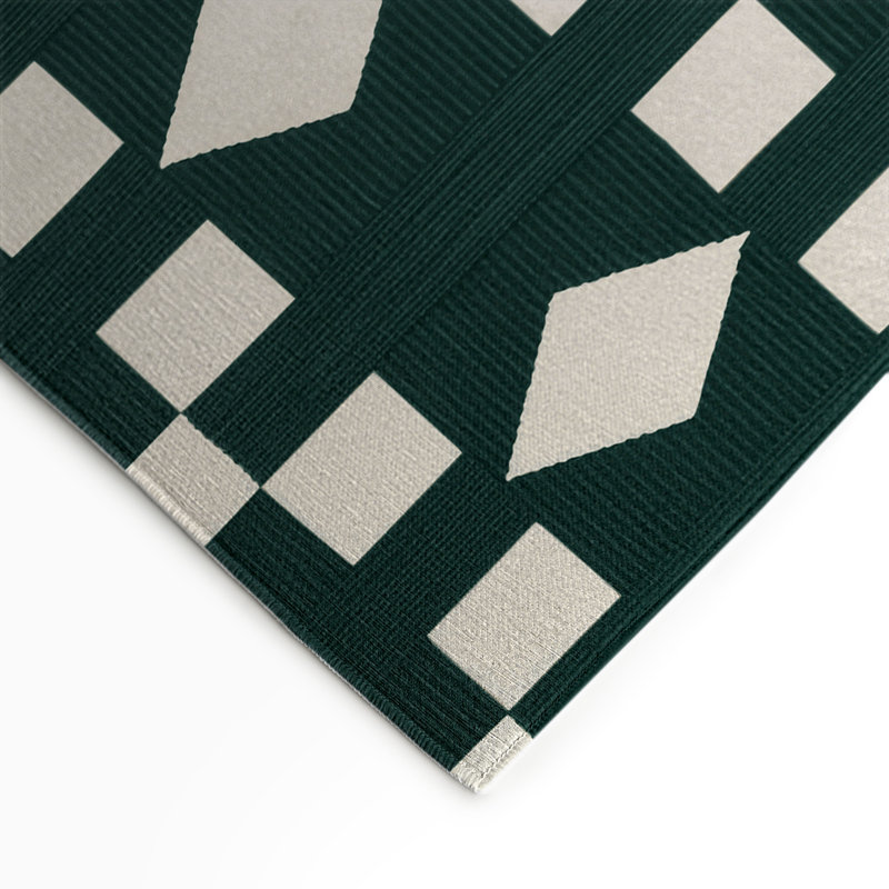 Tapis d'intérieur et d'extérieur à carreaux vert, Rectangle 9 pi x 12 pi